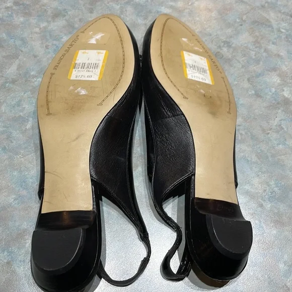 Franco Sarto black leather sling backs (sz 8) - Picture 4 of 14